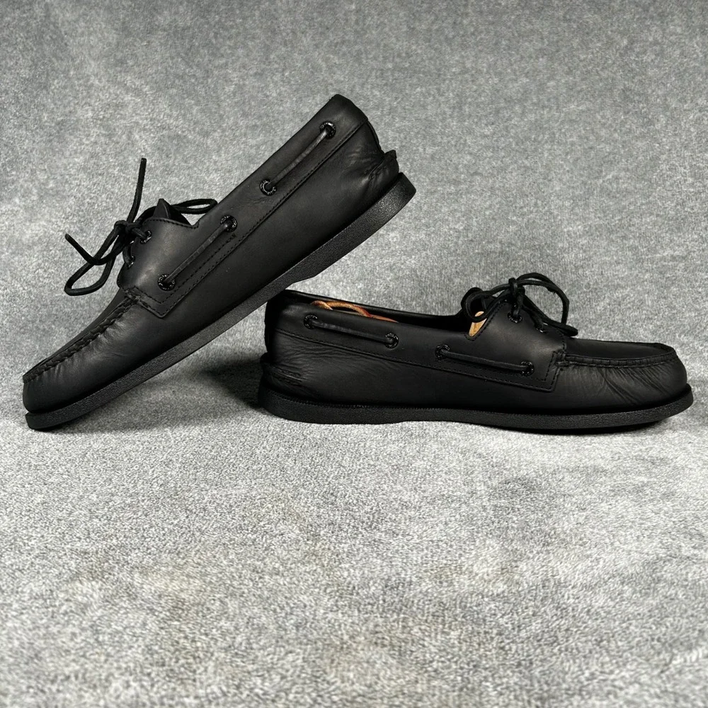 Sperry Top-Sider Boat Shoes Black Authentic Original Mens 10.5 M Leather 0836981